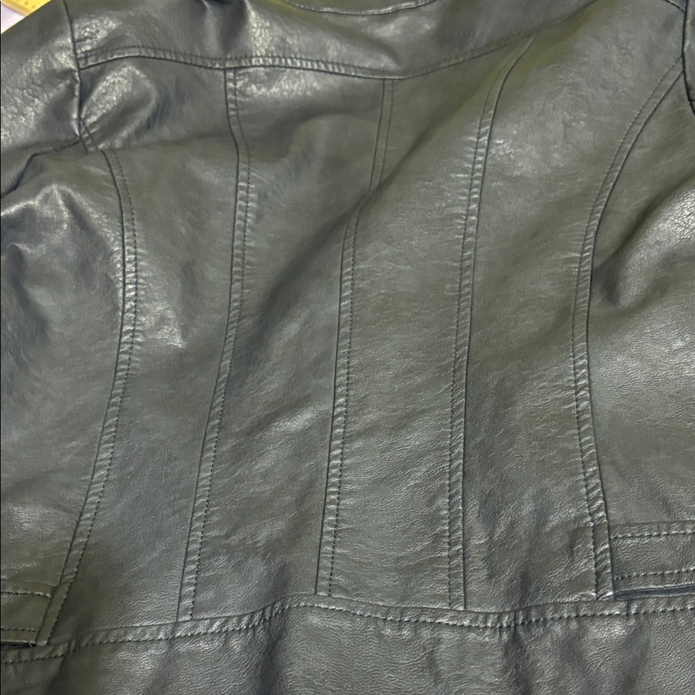 A New Day Navy Faux Leather Moto Jacket Size M Target Vegan Leather - Picture 7 of 11